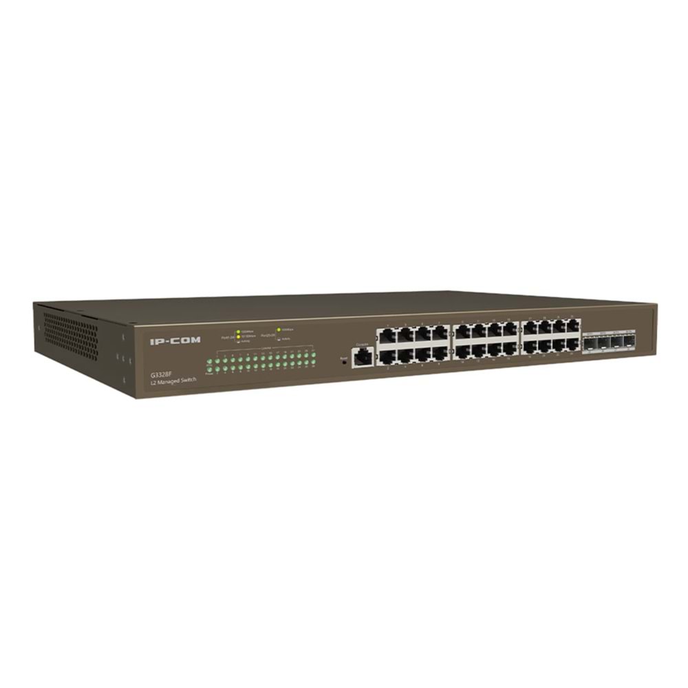 Ip-Com G3328F 24 Port Gigabit + 4X1GB SFP Uplink L2 Cloud Yönetilebilir Rackmount Switch