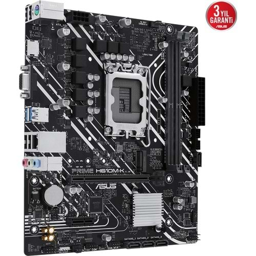 Asus Prime H610M-K DDR5 5600Mhz 1XVGA 1XHDMI 1XM.2 USB 3.2 Matx 1700P (13. VE 12.Nesil İşlemci Uyumlu)