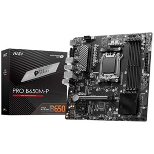 Msi Pro B650M-P DDR5 7200MHZ 1XVGA 1XHDMI 1XDP 2XM.2 USB 3.2 Matx Am5 (AMD AM5 7000 Serili İşlemci Uyumlu)