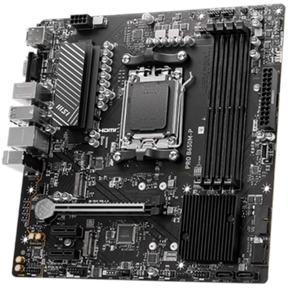 Msi Pro B650M-P DDR5 7200MHZ 1XVGA 1XHDMI 1XDP 2XM.2 USB 3.2 Matx Am5 (AMD AM5 7000 Serili İşlemci Uyumlu)