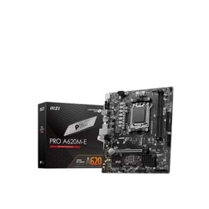 Msi Pro A620M-E DDR5 6800Mhz 1XVGA 1XHDMI 1XM.2 USB 3.2 Matx Am5 (AMD AM5 7000 Serili İşemci Uyumlu)