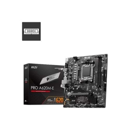 Msi Pro A620M-E DDR5 6800Mhz 1XVGA 1XHDMI 1XM.2 USB 3.2 Matx Am5 (AMD AM5 7000 Serili İşemci Uyumlu)