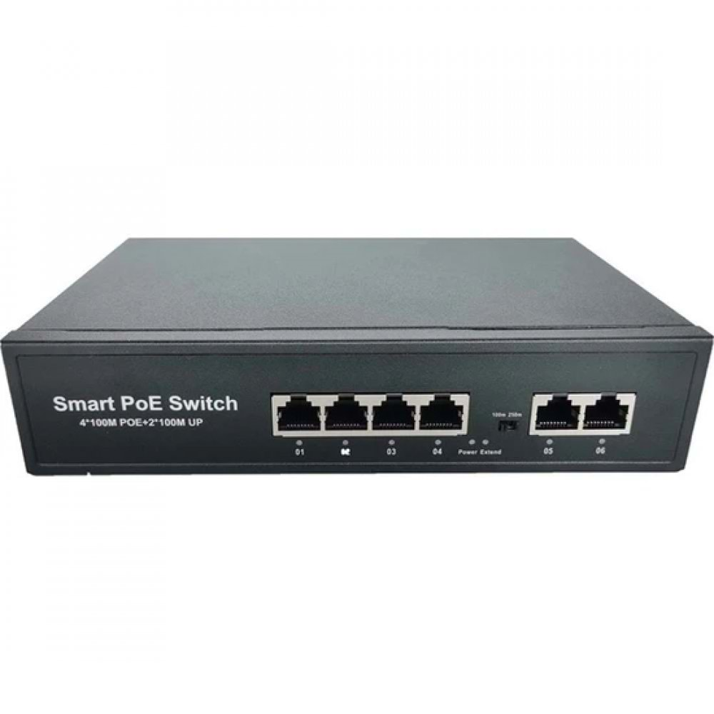 Ods ODS-4P2U 4 Port PoE 10/100 2 Port 10/100 Uplink 65W PoE Switch