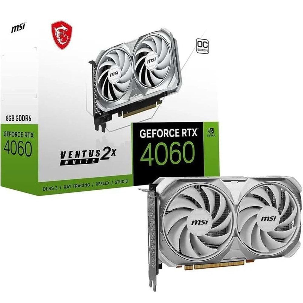 Msi Geforce RTX 4060 VENTUS 2X WHITE 8G OC 8GB GDDR6 HDMI DP 128BIT