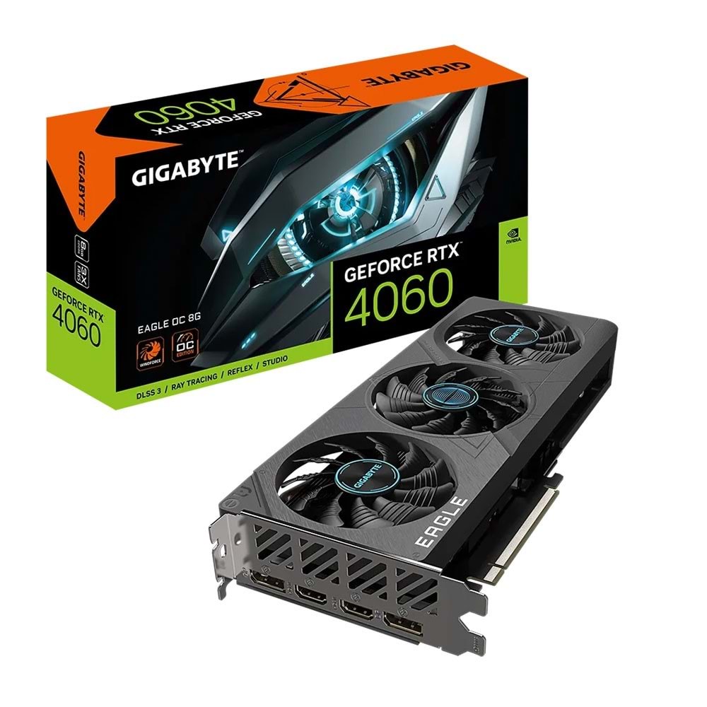 Gigabyte GV-N4060EAGLE OC-8GD RTX4060 8GB GDDR6 HDMI DP 128BIT