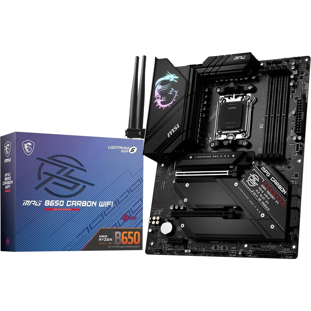 Msi MPG B650 CARBON WIFI DDR5 6600MHz(OC) HDMI DP M.2 ATX