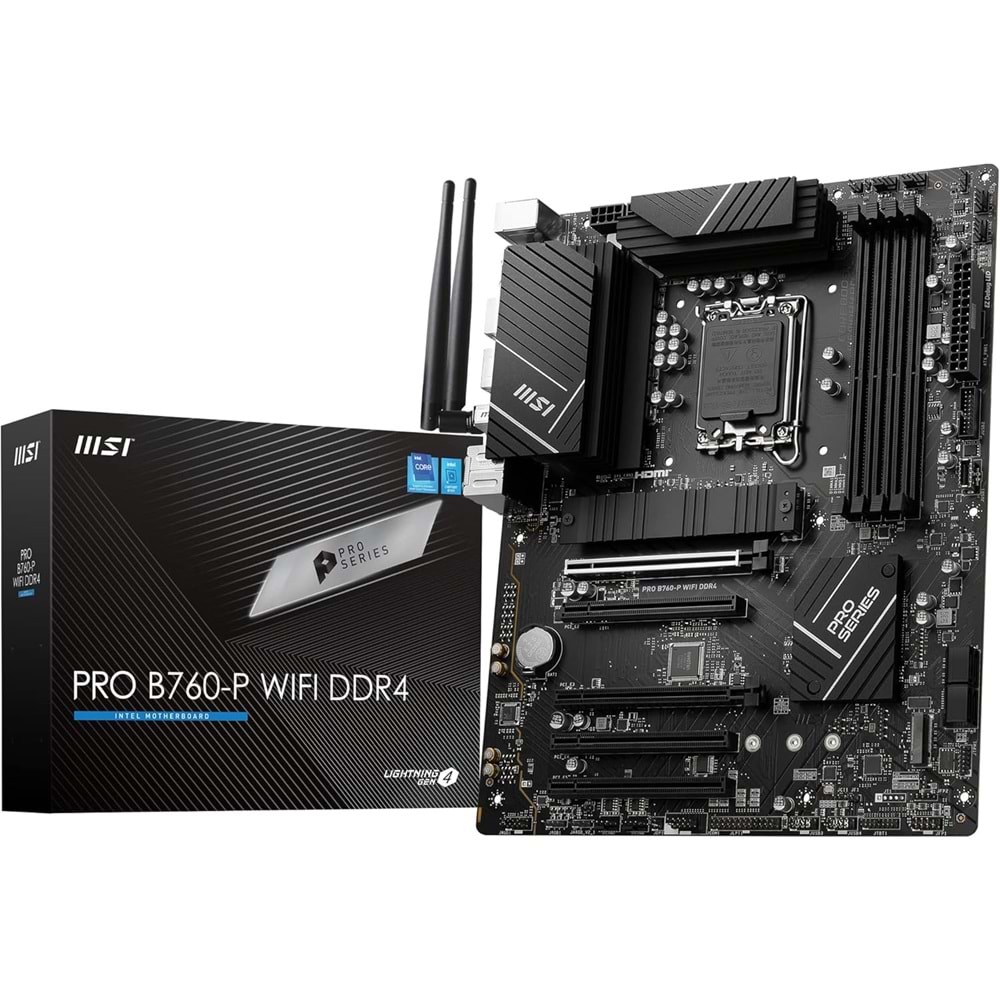 Msi PRO B760-P WIFI DDR4 5333MHZ(OC) DDR4 HDMI DP M.2 1700p Anakart