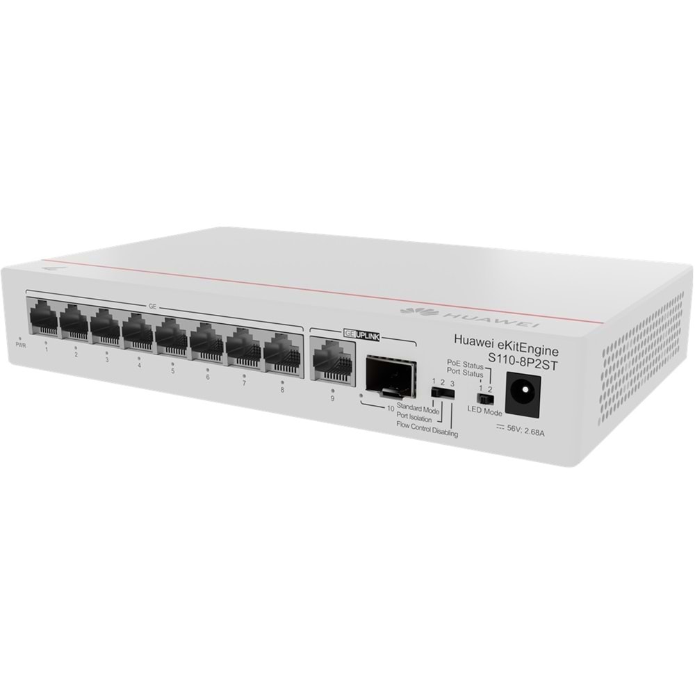 Huawei eKIT Engine S110-8P2ST 124W 10 Port 20GBIT/S Yönetilemez Switch
