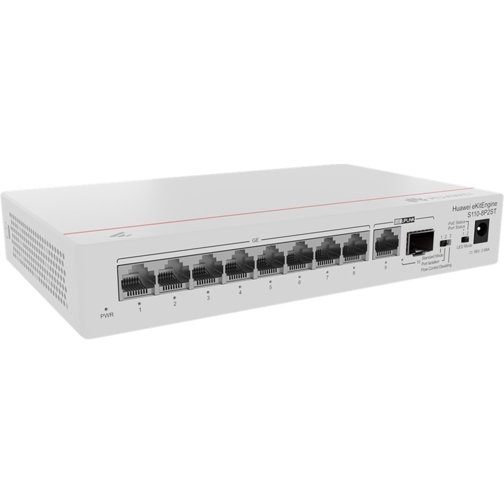 Huawei eKIT Engine S110-8P2ST 124W 10 Port 20GBIT/S Yönetilemez Switch