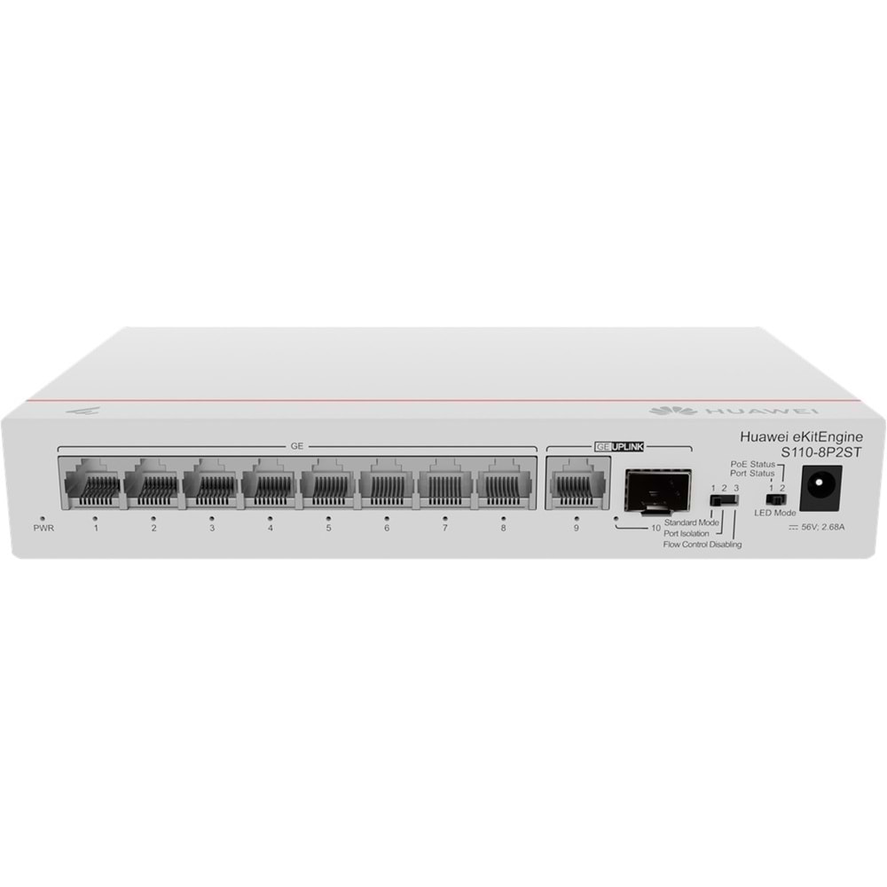 Huawei eKIT Engine S110-8P2ST 124W 10 Port 20GBIT/S Yönetilemez Switch