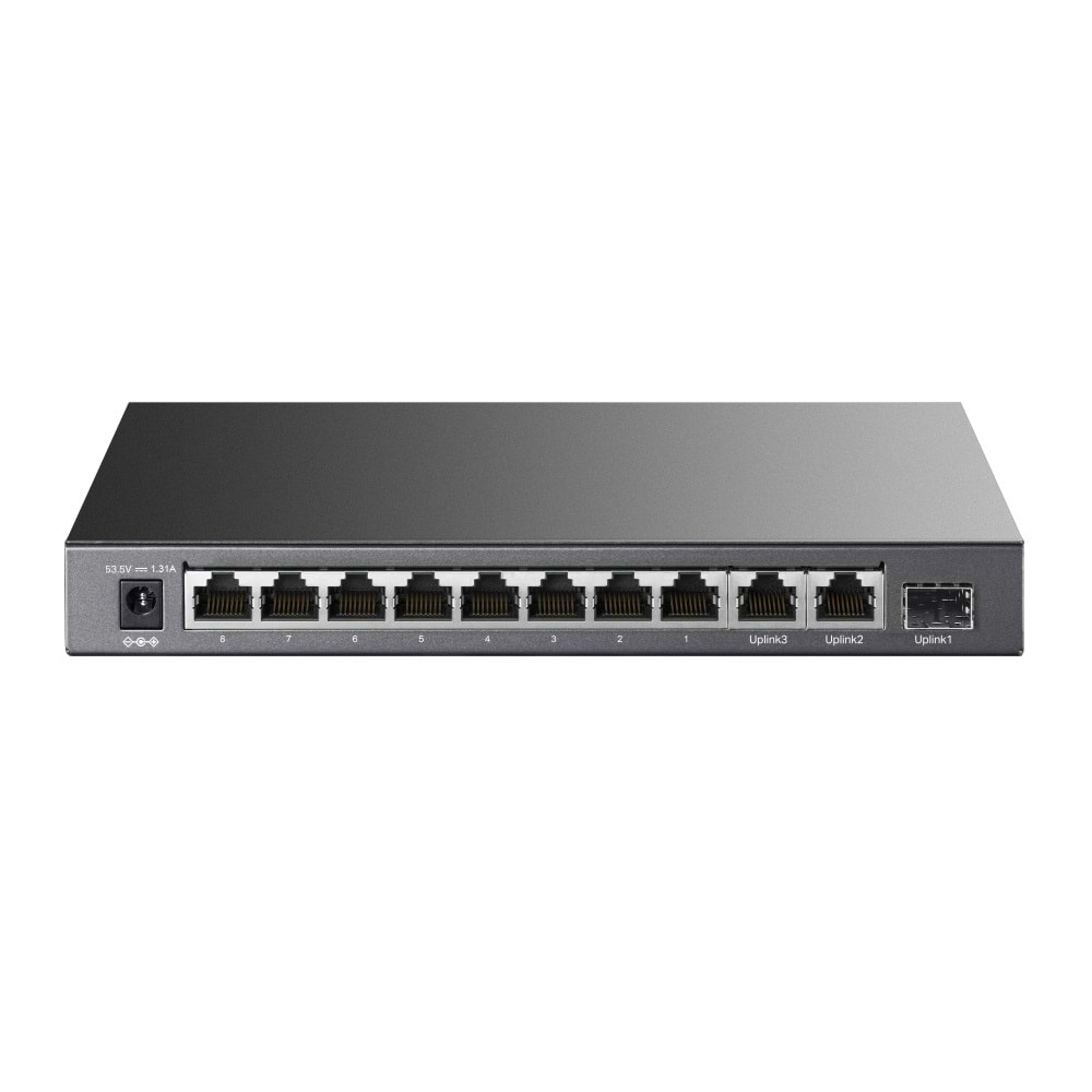 TP-Link TL-SL1311P 8 Port 10/100 + 2XGigabit RJ45 Port +1 Port SFP Yönetilemez POE Switch