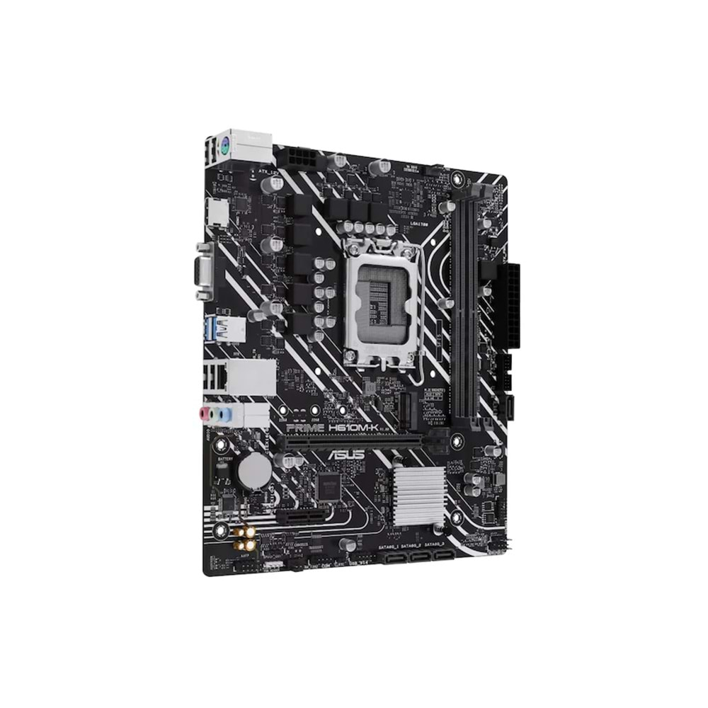 Asus PRIME H610M-K ARGB DDR5 5600MHZ 1XVGA 1XHDMI 1XM.2 USB 3.2 MATX 1700P (13. VE 12.Nesil İşlemci Uyumlu)