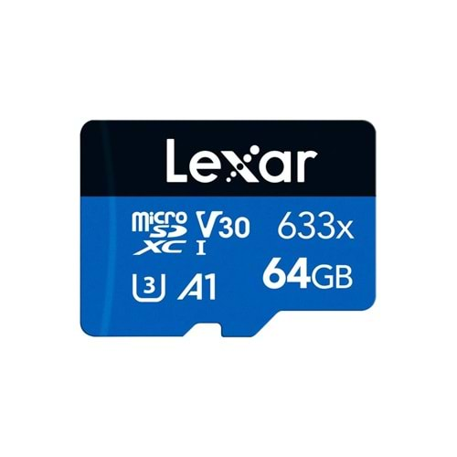 Lexar 64GB LSDMI64GBB633A 633X MicroSDXC High-Performance C10 A1 V30 U3 Hafıza Kartı