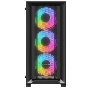 Rampage Voyager 750W 80+ Bronze Siyah 4*RGB AUTO FAN ATX MIDI Tower Gaming Oyuncu Kasası