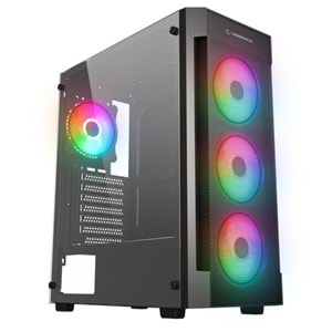 Rampage Vigilant MESH 650W 80+ Bronze Siyah Temperli Cam 4X120MM RGB FAN ATX MIDI Tower Gaming