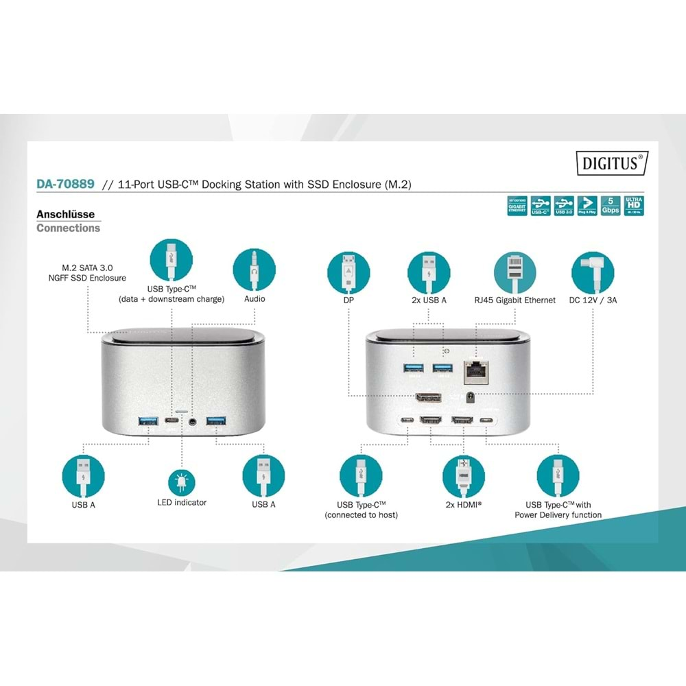 Digitus Type C Docking Station (11 Port)