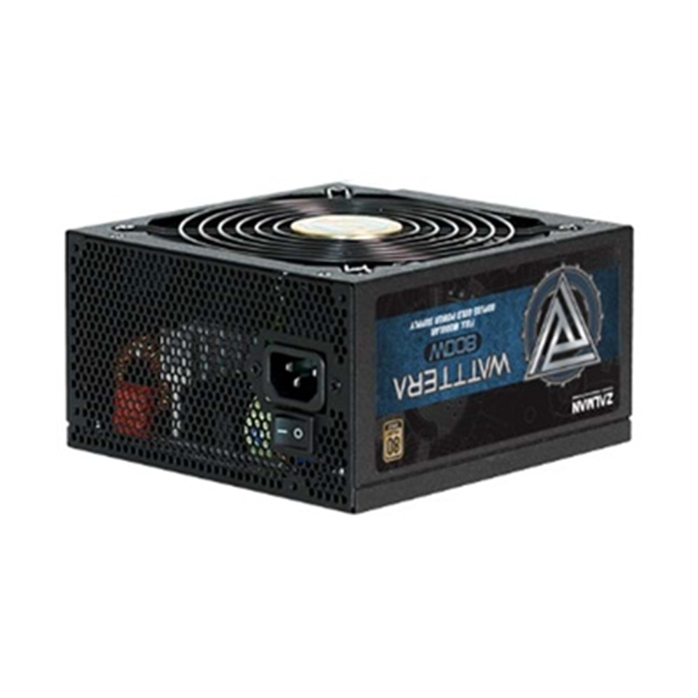 Zalman ZM800-EBTII(WATTTERA800W) +80 PLUS Gold Full Modüler Yüksek Koruma Devre Tasarımı PSU