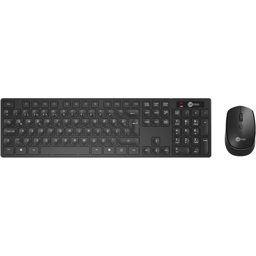 Lenovo Lecoo Kablosuz TR Q Klavye Mouse Set Siyah KM2001-S