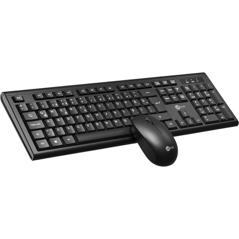 Lenovo Lecoo Kablosuz TR Q Klavye Mouse Set Siyah KW200-S