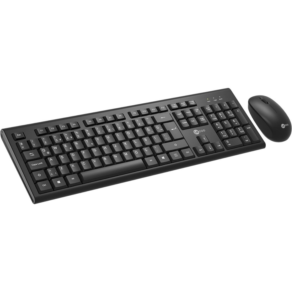 Lenovo Lecoo Kablosuz TR Q Klavye Mouse Set Siyah KW200-S