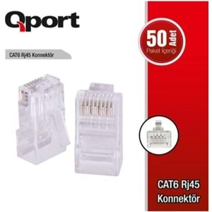 Qport Q-J600Y CAT6 50 LİK PAKET EZ-RJ45 YENİ NESİL KONNEKTÖR