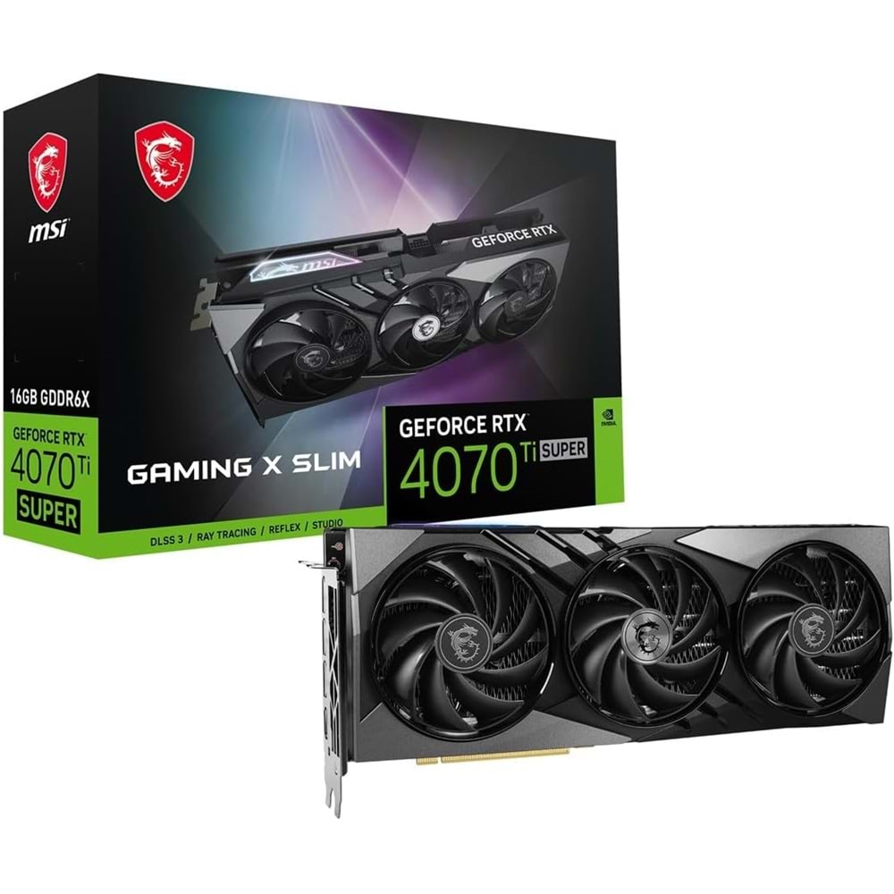 Msi Geforce RTX4070TI SUPER 16G GAMING X SLIM 16GB GDDR6X 256BIT 1XHDMI 3DP Ekran Kartı