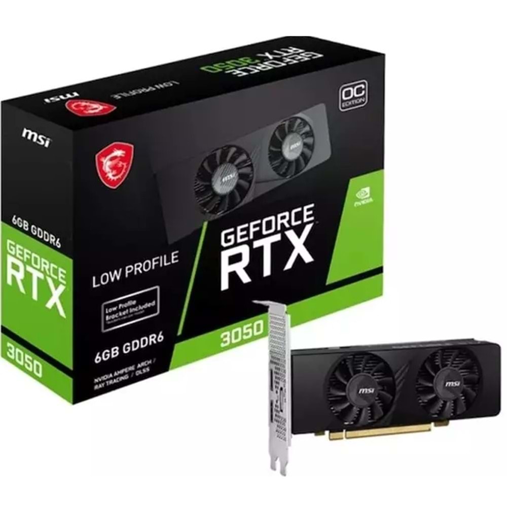 Msi Geforce RTX3050 LP 6G OC 6GB GDDR6 96BIT 2XHDMI 1XDP Ekran Kartı