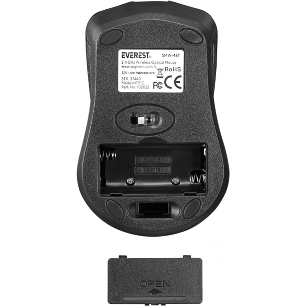 Everest SMW-487 USB Siyah 2.4GHz Kablosuz Mouse