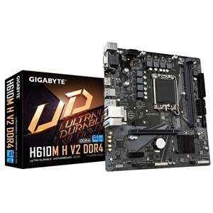 Gigabyte H610M-H-V2 DDR5 5600Mhz 1XVGA 1XHDMI 1XM.2 USB 3.2 MATX 1700P (12./13. VE 14. Nesil İşlemci Uyumlu ) Anakart