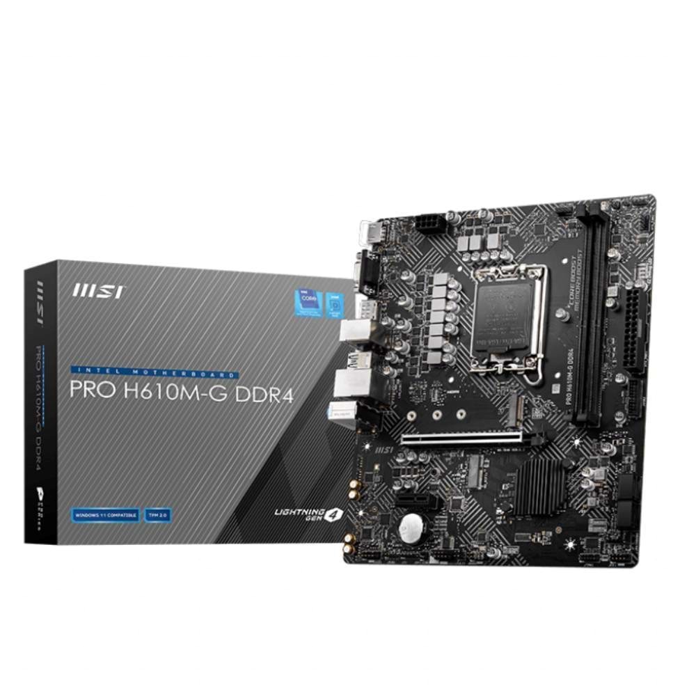MSI Pro H610M-G DDR5 5600MHz 1xVGA 1xHDMI 1xDP 1xM.2 USB 3.2 MATX 1700P (12. / 13. ve 14. Nesil İşlemci Uyumlu) Anakart