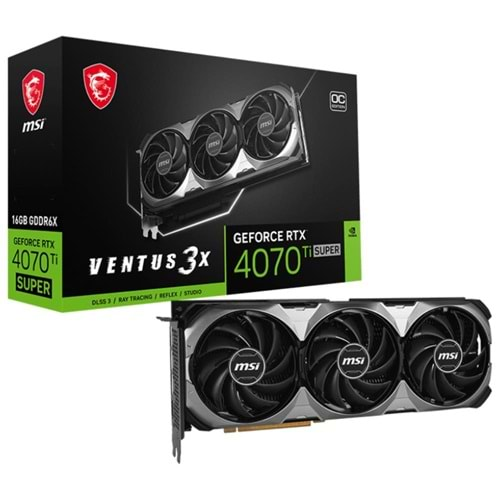 MSI GeForce RTX 4070 Ti Super 16G Ventus 3X OC 16GB GDDR6X 256-bit 1xHDMI 3xDP Ekran Kartı