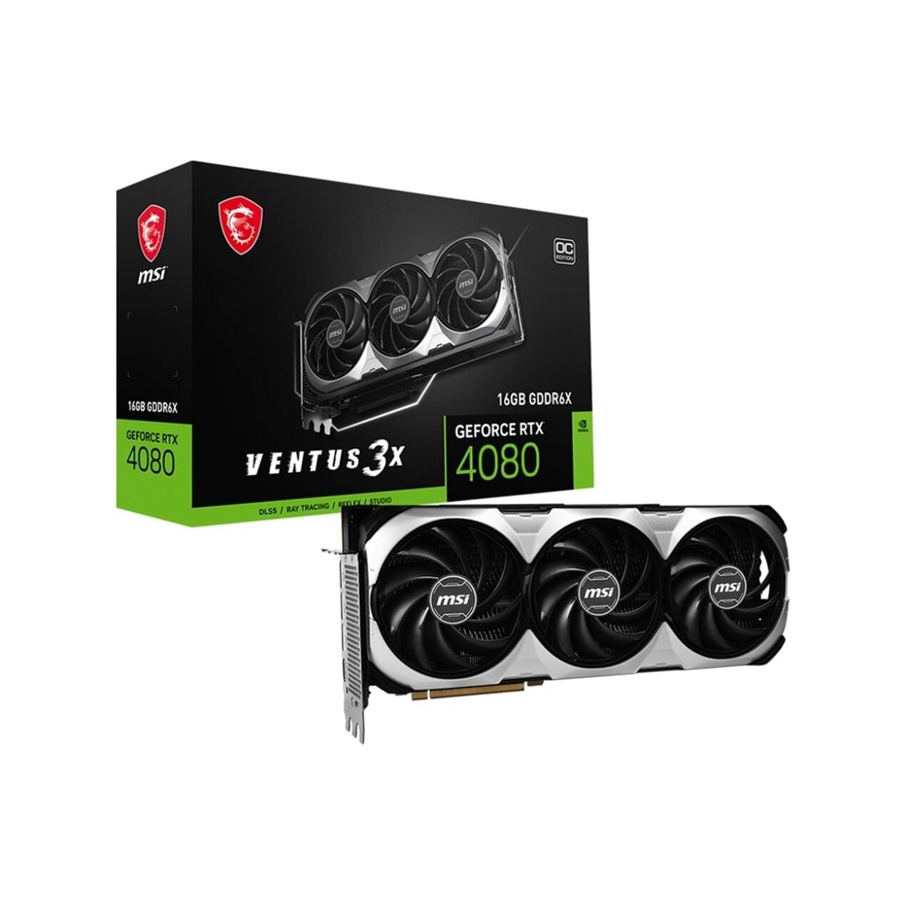 MSI GeForce RTX 4080 Super 16G Ventus 3X OC 16GB GDDR6X 256-bit 1xHDMI 3xDP Ekran Kartı