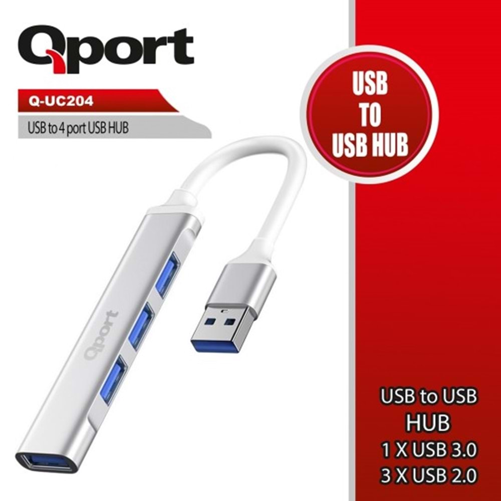 QPort Q-UC204 USB to 4 Port USB Çoklayıcı