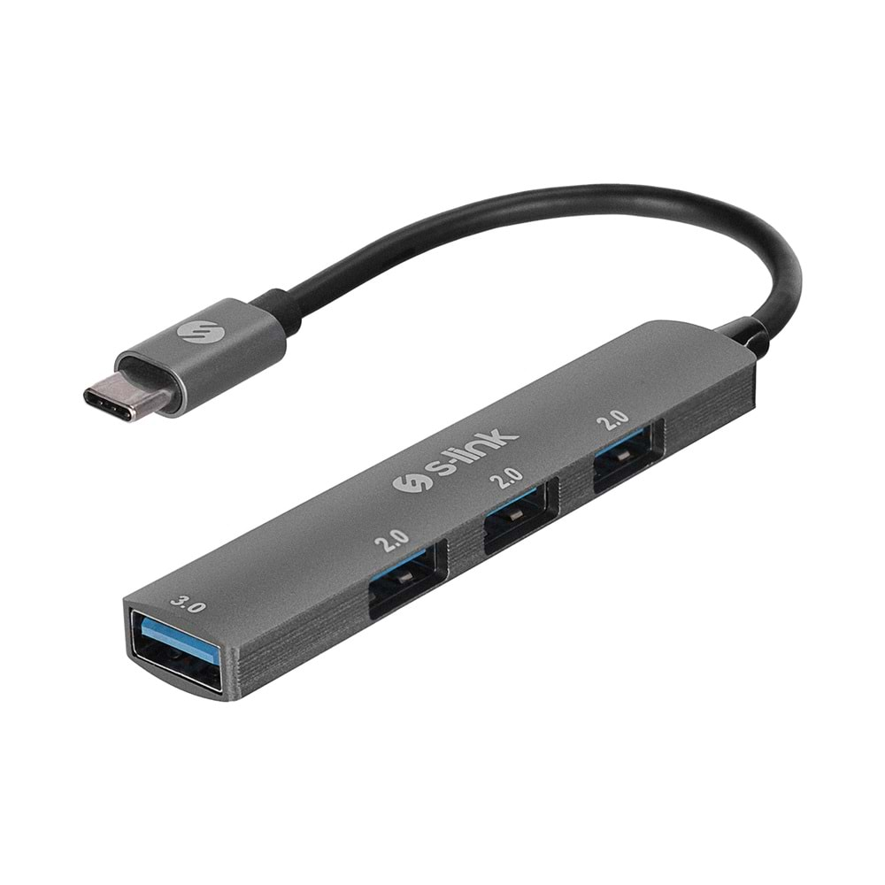 S-Link SW-U324 3xUSB2.0, 1xUSB3.0 Type-C Metal USB Hub Çoklayıcı