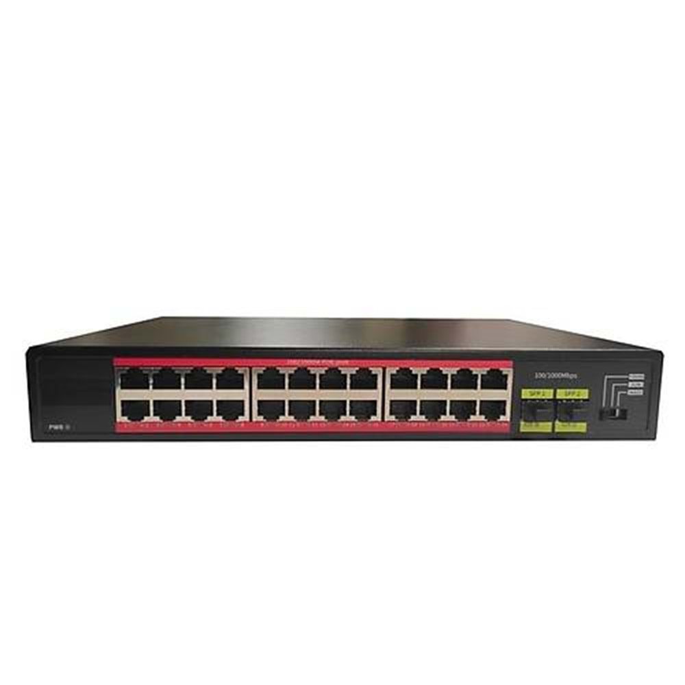 TIWOX TP-G2420-POE300W 24 Port Gigabit + 2x Gigabit SFP Uplink Rackmount PoE Switch (Realtek Chipset)