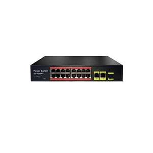 TIWOX TP-G1621SFP-POE300W 16 Port Gigabit + 2xGB RJ45 + 1xSFP Uplink PoE Rackmount Switch (Realtek Chipset)