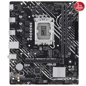 Asus PRIME H610M-F D4 R2.0-CSM H610 DDR4 M.2 HDMI PCI 4.0 1700p Anakart