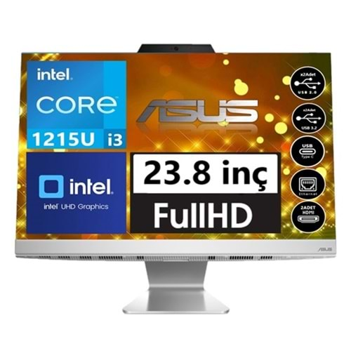 Asus AIO PC A3402WBAK-WPC007M 23.8FHD i3-1215U 8GB 512SSD DOS (Beyaz)