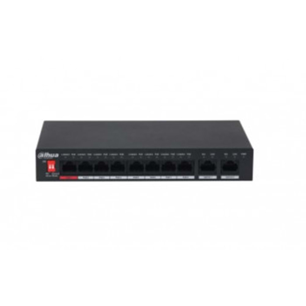 Dahua PFS3010-8ET-96-V2 8PORT 8XFE-2XFE 96W Yönetilemez POE Switch