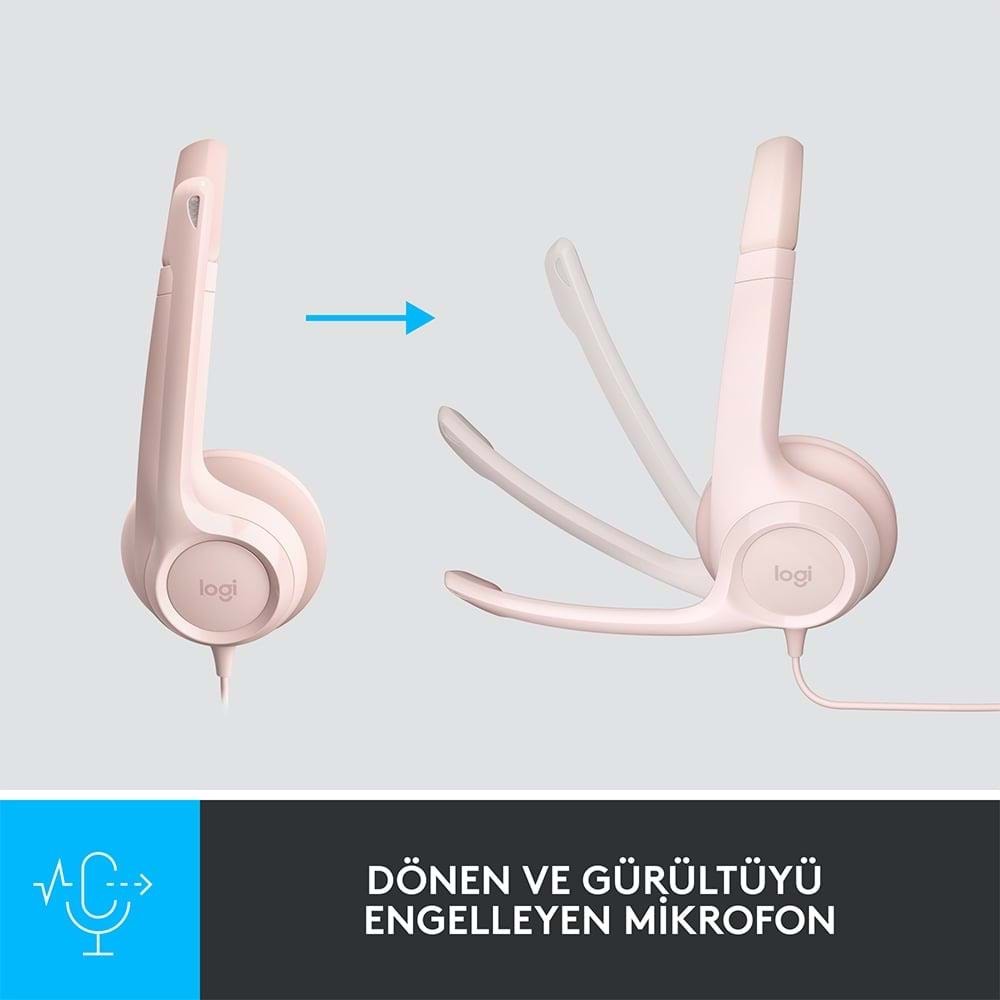 Logitech H390 Mikrofonlu Pembe Kulaklık 981-001281