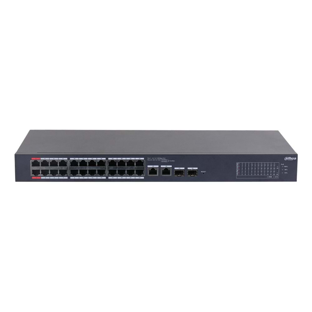 Dahua DH-CS4226-24ET-375 24XFE-2GE-2XSFP 375W Yönetilebilir POE Switch