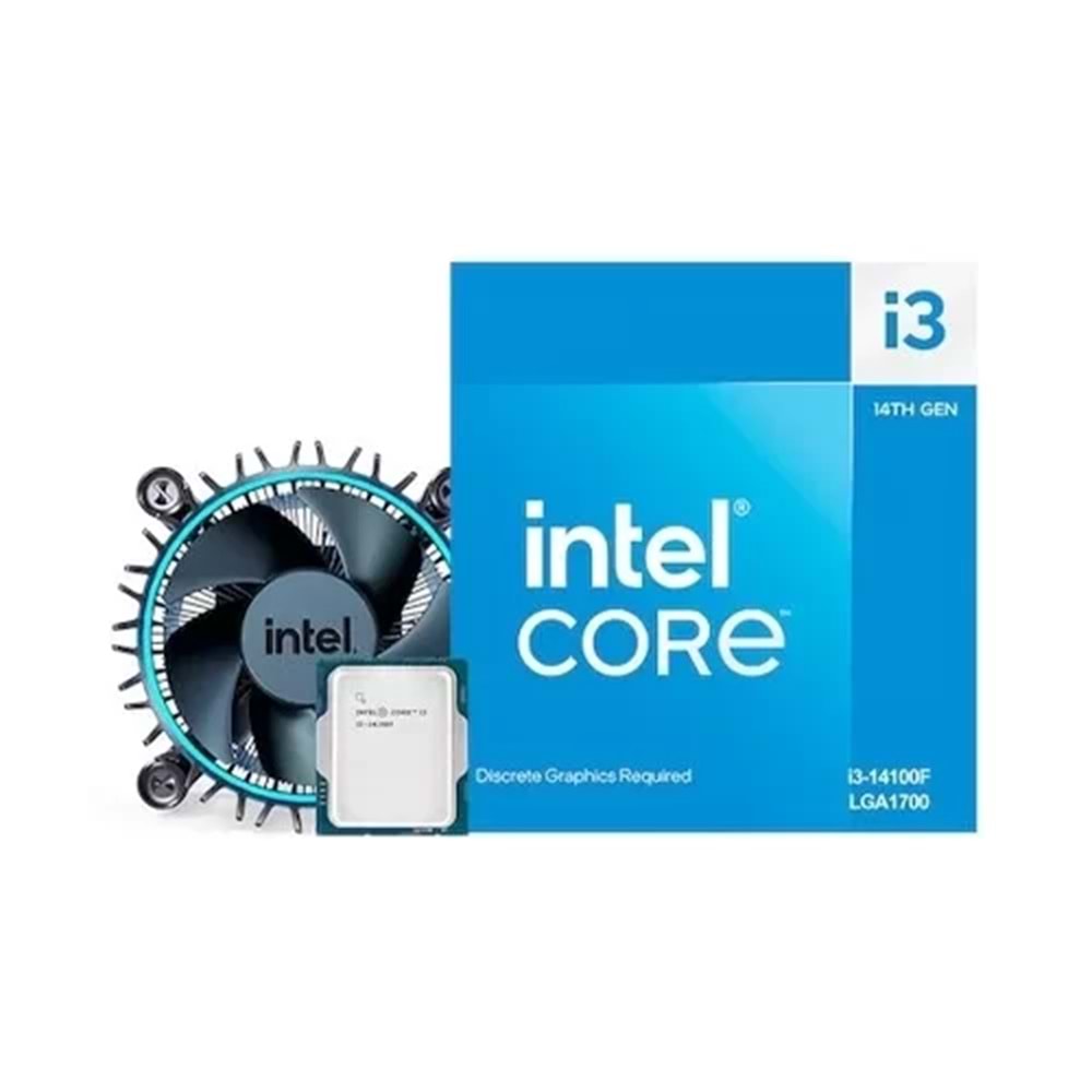 INTEL i3-14100F 3.50GHz 12MB 1700p 14. Nesil Tray İşlemci