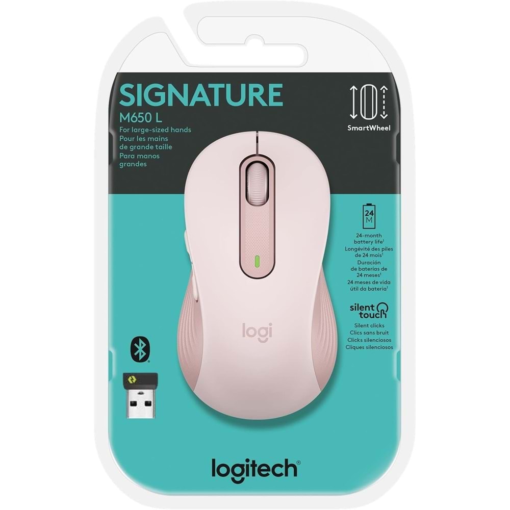 Logitech M650 Signature Kablosuz Mouse Gül 910-006254