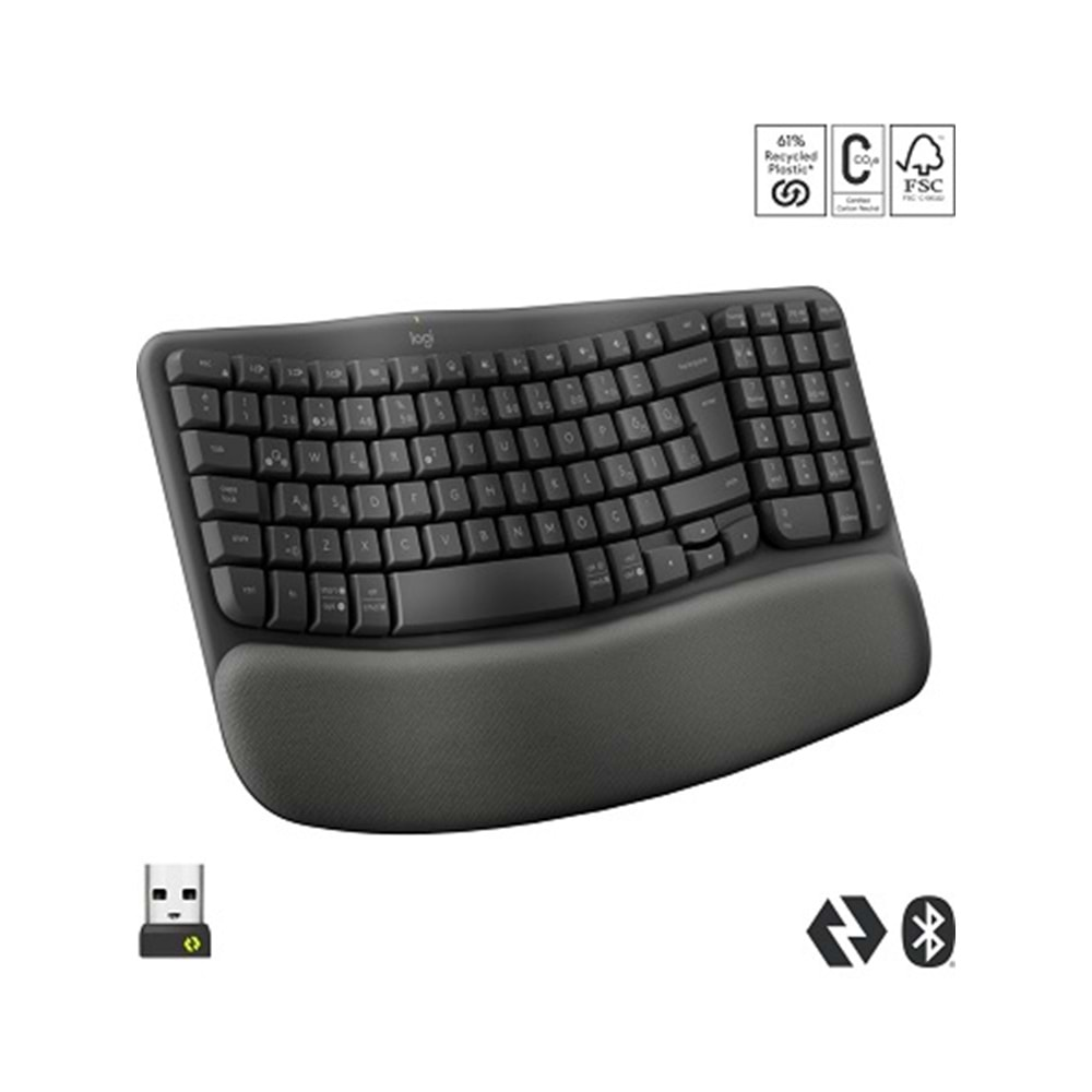 Logitech Wave Keys Kablosuz Klavye Q TR Siyah