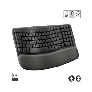 Logitech Wave Keys Kablosuz Klavye Q TR Siyah