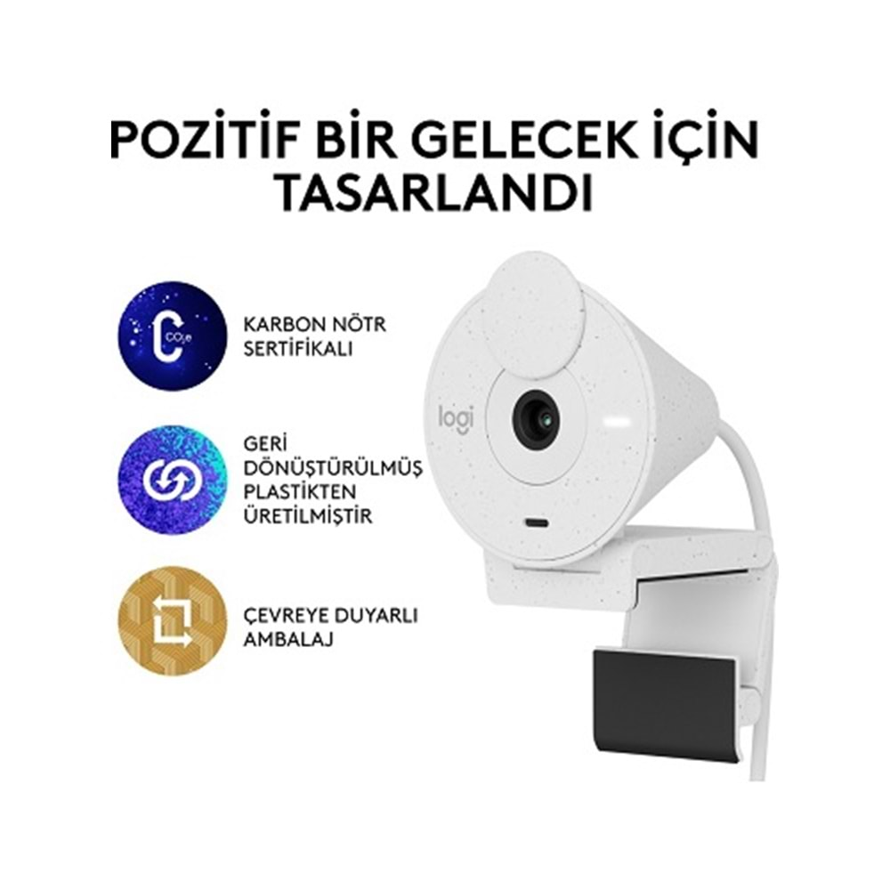 Logitech Brio 300 Webcam Beyaz Full HD 960-001442