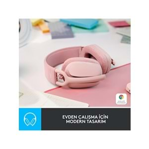 Logitech Zone Vibe 100 Kablosuz Kulaklık Pembe