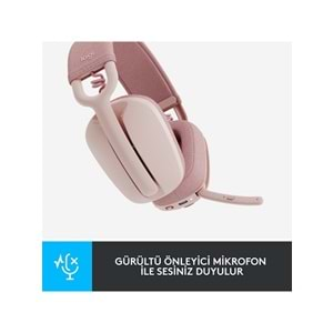 Logitech Zone Vibe 100 Kablosuz Kulaklık Pembe