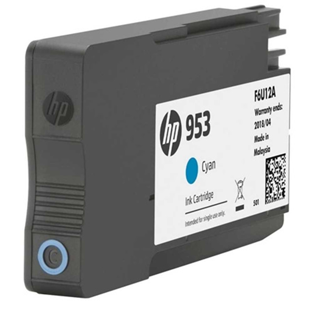 HP F6U12AE Mavi Renkli Mürekkep Kartuş (953)