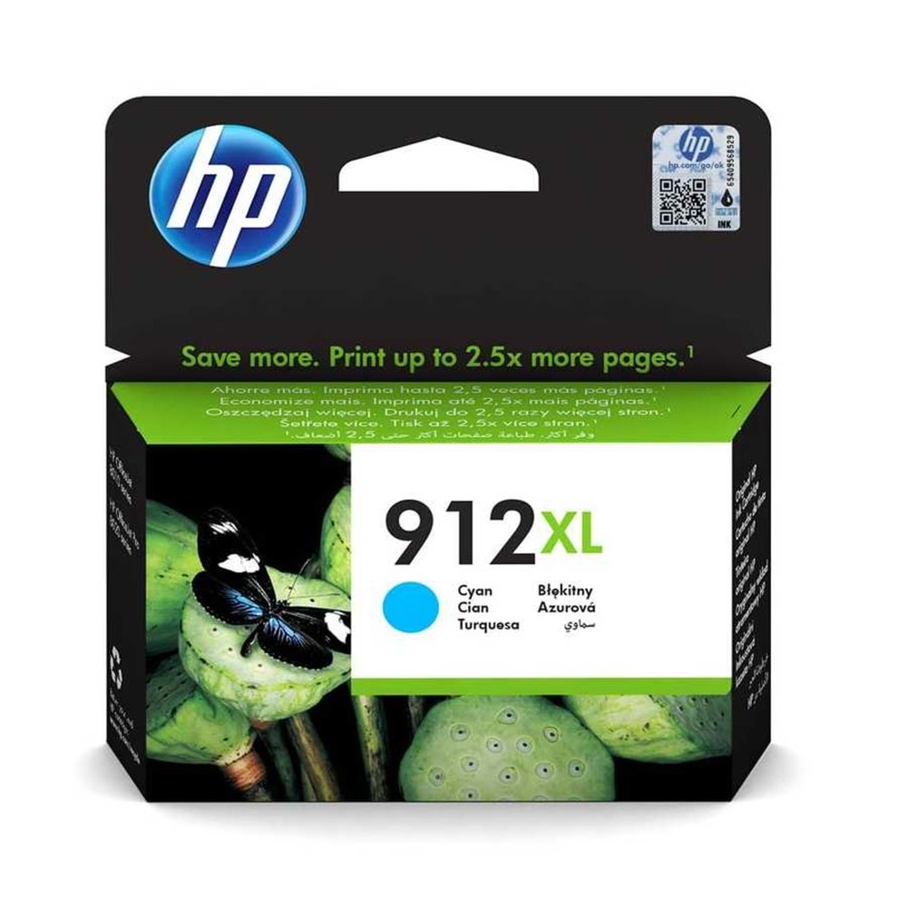 HP 3YL81AE Mavi Renkli Mürekkep Kartuş (912XL)